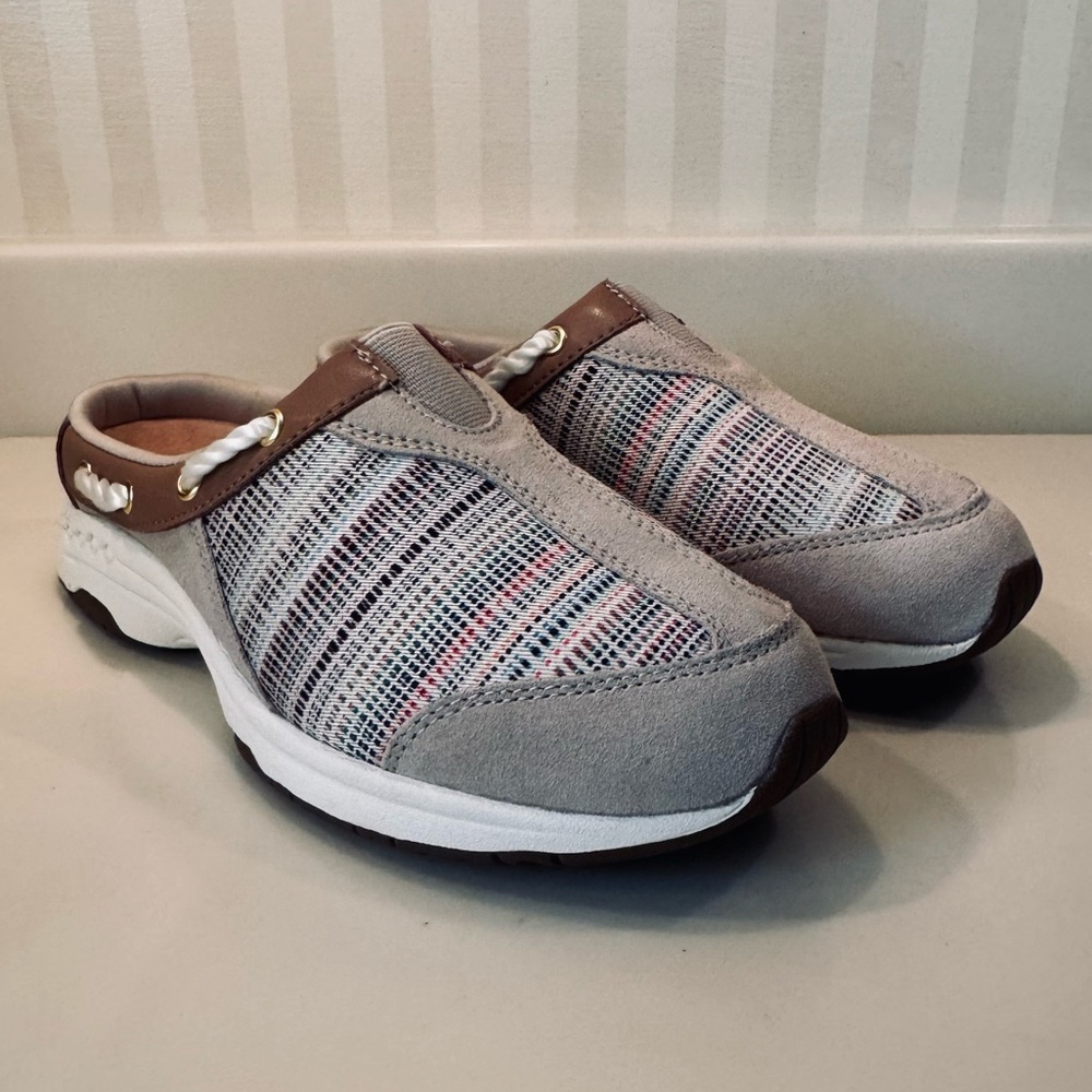Easy Spirit Womens Travelport Striped Mules Nautical Slip On Clog Sneakers NWOT - Picture 4 of 16